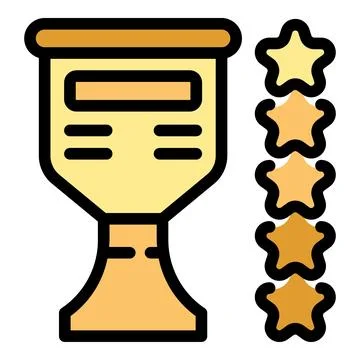 Five stars course icon vector flat Stock Illustration