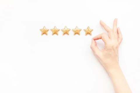 Five stars Customer Experience Feedback Concept Stock Photos
