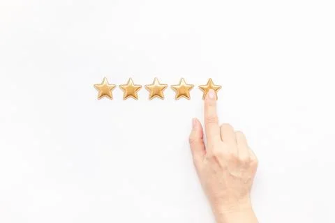 Five stars Customer Experience Feedback Concept Stock Photos