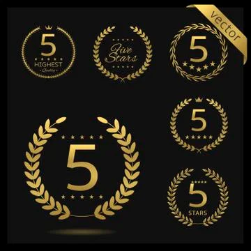Five stars icon Stock Illustration