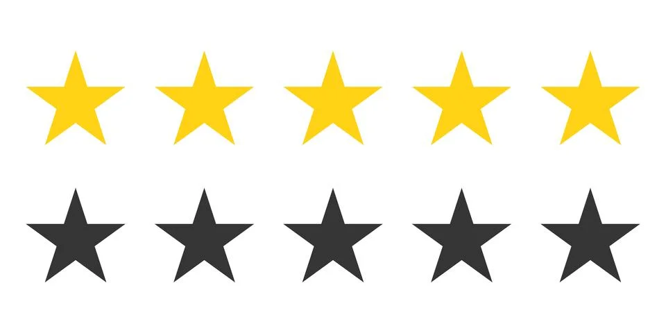Five stars icon set. Five stars rating customer product review Illustration