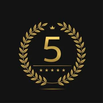 Five stars label Illustrazione stock