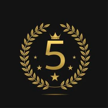 Five stars label Illustrazione stock