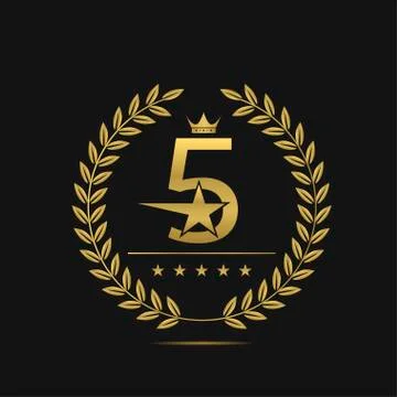 Five stars label Stock Illustration