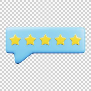 Five stars rating. 3D Render Stock Illustration