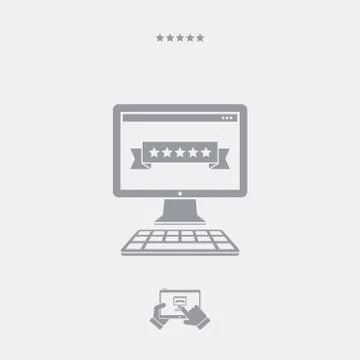 Five stars rating computer Illustrazione stock