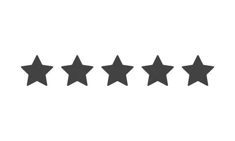 Five stars rating icon vector on white background Stock Illustration
