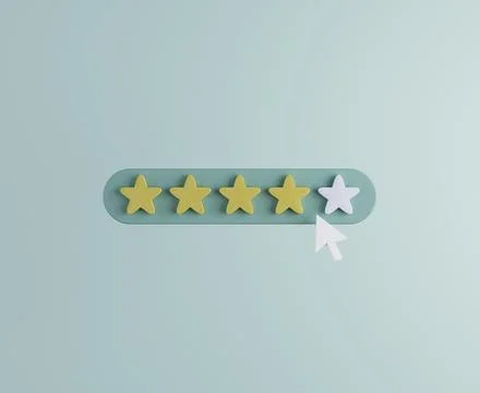 Five stars rating scale feedback for service 3D render illustration Stock Illustration