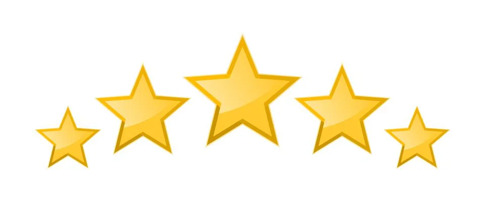 Five stars rating vector Illustrazione stock