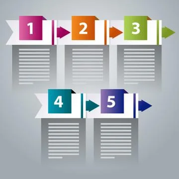 Five Step Chevron Menu Chart Stock Illustration