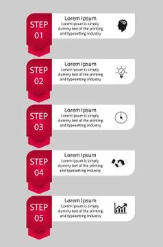 Five step infographic Stock Illustration
