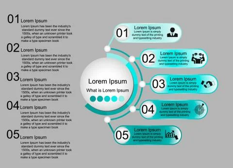 Five step infographic with text Stock Illustration