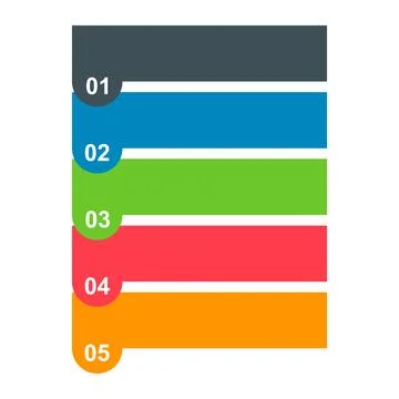 Five step infographic vertical diagram, business information design, chart ve Stock Illustration