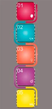 Five-step infographic is vertical Stock Illustration