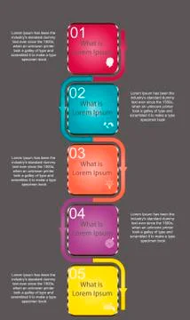 Five-step infographic is vertical Illustrazione stock