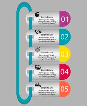 Five-step infographics Stock Illustration