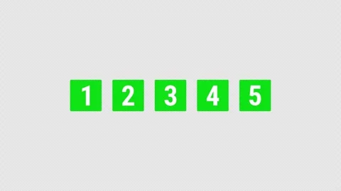 Five Step Number Rating Sequence Motion Graphic Alpha Channel Stock Footage 342015834