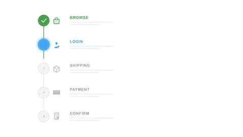 Five Step Online Shopping Checkout Process Infographic Stockbeeldmateriaal 333276633