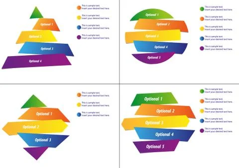Five Step Sliced Infographic Diagram 스톡 일러스트
