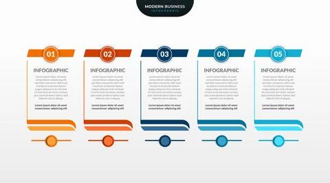 Five Steps Business Infographic Template Design Stock Illustration