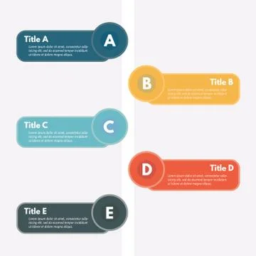 Five steps infographic design elements Stock Illustration
