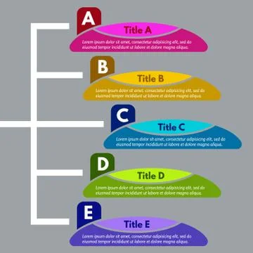 Five steps infographic design elements Illustrazione stock