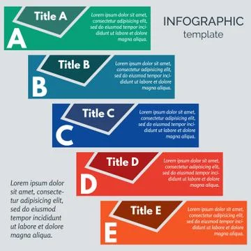 Five steps infographic design elements Illustrazione stock
