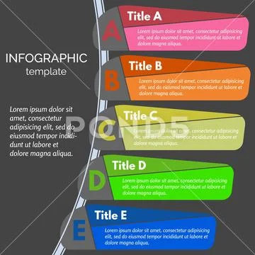 Five steps infographic design elements 스톡 일러스트
