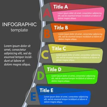 Five steps infographic design elements Illustrazione stock