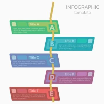 Five steps infographic design elements Illustrazione stock