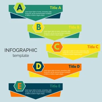 Five steps infographic design elements Stock Illustration
