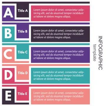 Five steps infographic design elements 스톡 일러스트