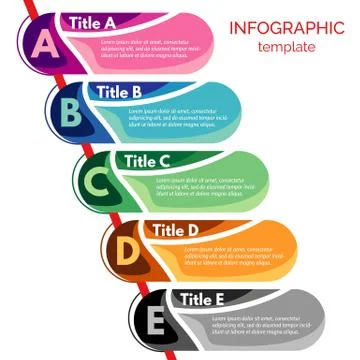 Five steps infographic design elements 스톡 일러스트