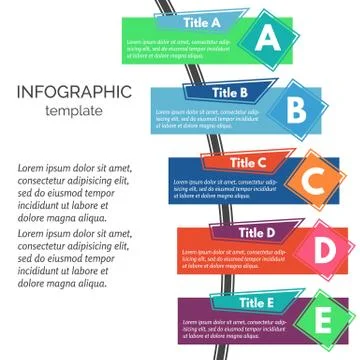 Five steps infographic design elements 스톡 일러스트