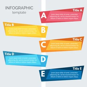 Five steps infographic design elements Stock Illustration