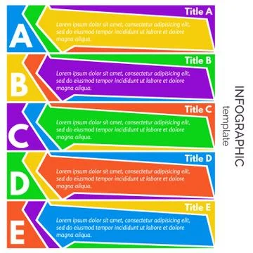 Five steps infographic design elements Stock Illustration