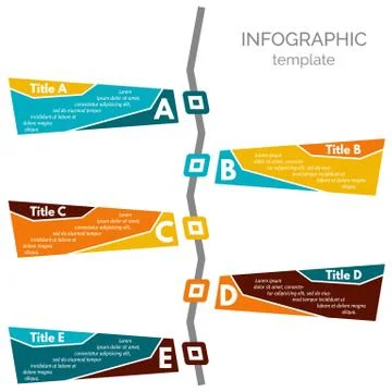 Five steps infographic design elements Stock Illustration