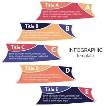 Five steps infographic design elements Illustrazione stock