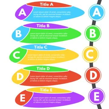 Five steps infographic design elements 스톡 일러스트