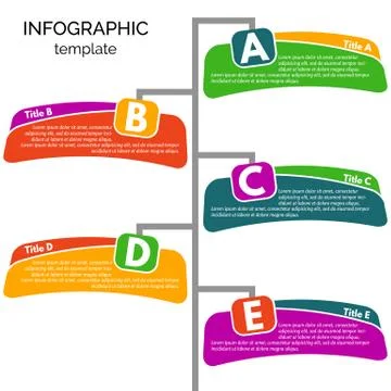 Five steps infographic design elements Stock Illustration