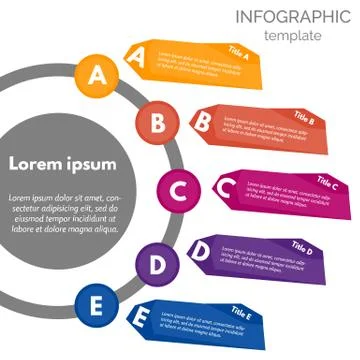 Five steps infographic design elements Stock Illustration