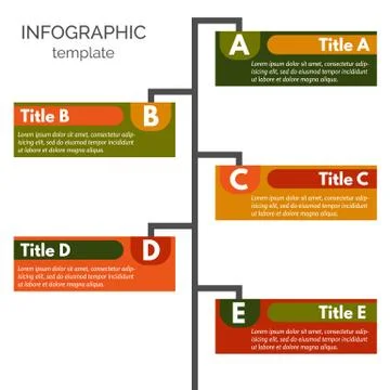 Five steps infographic design elements Stock Illustration