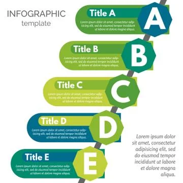 Five steps infographic design elements Illustrazione stock