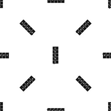 Five steps infographic pattern seamless black Stock Illustration