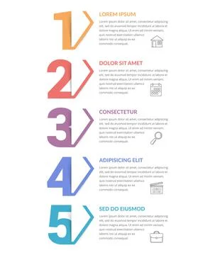 Five Steps - Infographic Template Stock Illustration