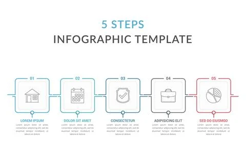 Five Steps Infographic Template 스톡 일러스트