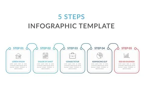 Five Steps Infographic Template Stock Illustration