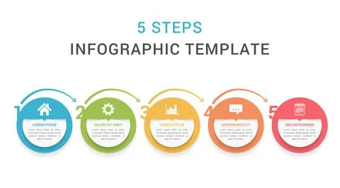 Five Steps Infographic Template Stock Illustration