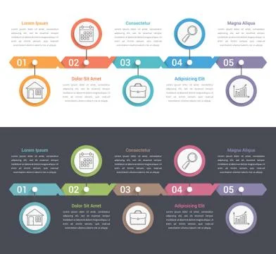 Five Steps Infographics Illustrazione stock