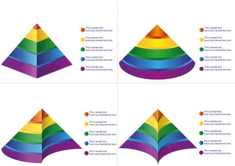 Five Steps Pyramid Diagram Stock Illustration